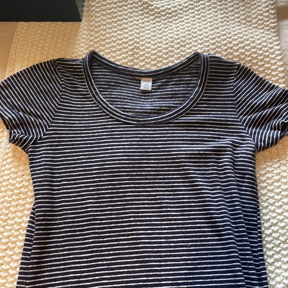 Blue and white maxi dress with slits on both sides